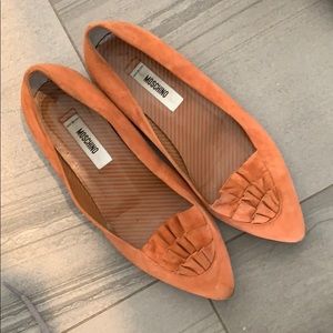 MOSCHINO Orange suede flats